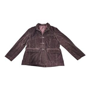 Vtg LL Bean Blazer Mens Brown Corduroy Plaid Lined Sport Coat Jacket Elbow